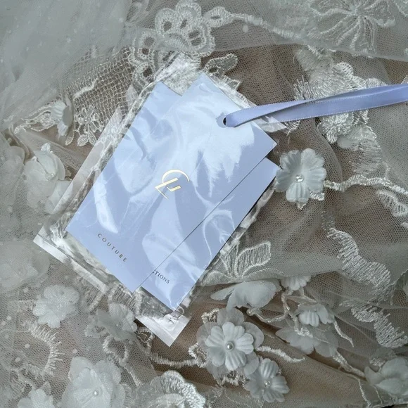 New Galia Lahav Couture Fleur silk lace wedding dress sz 42 10/12 bridal… - Picture 16 of 16